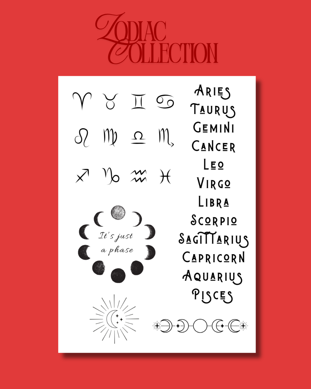Zodiac Collection Semi-Temporary