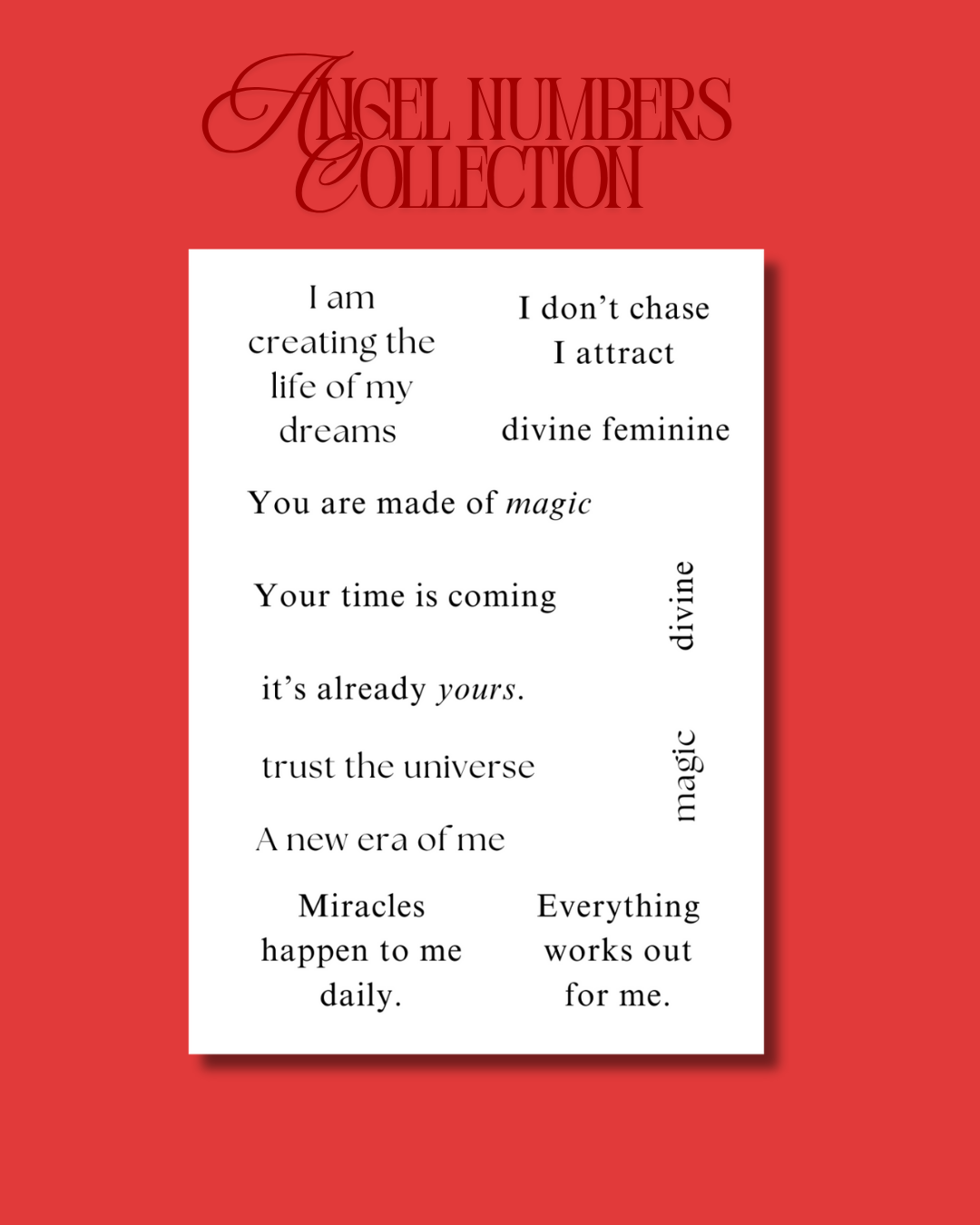 Angel Numbers Collection Temporary